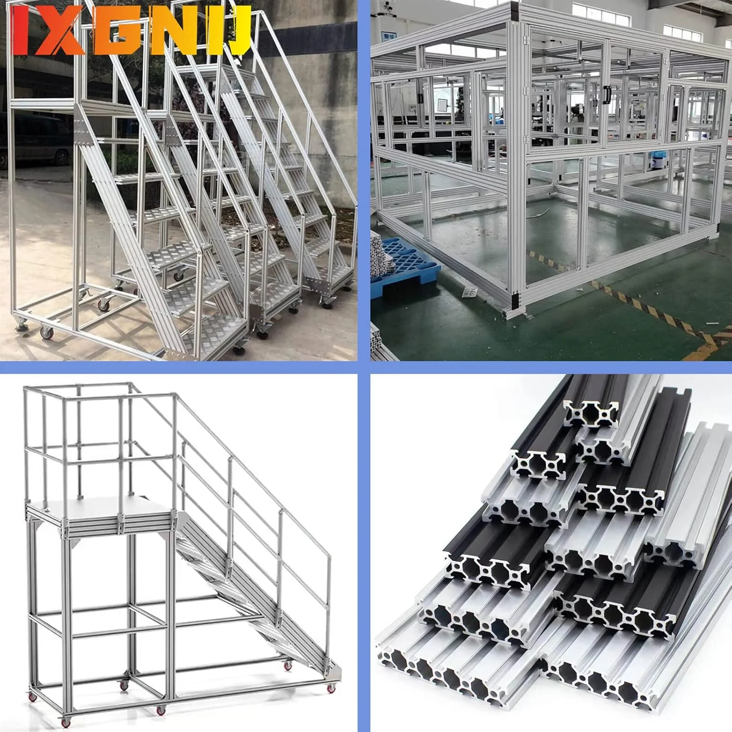 پروفیل آلومینیومی شیاردار 20100 برای قطعات پرینتر سه بعدی و CNC DIY نقره ای 500mmX2