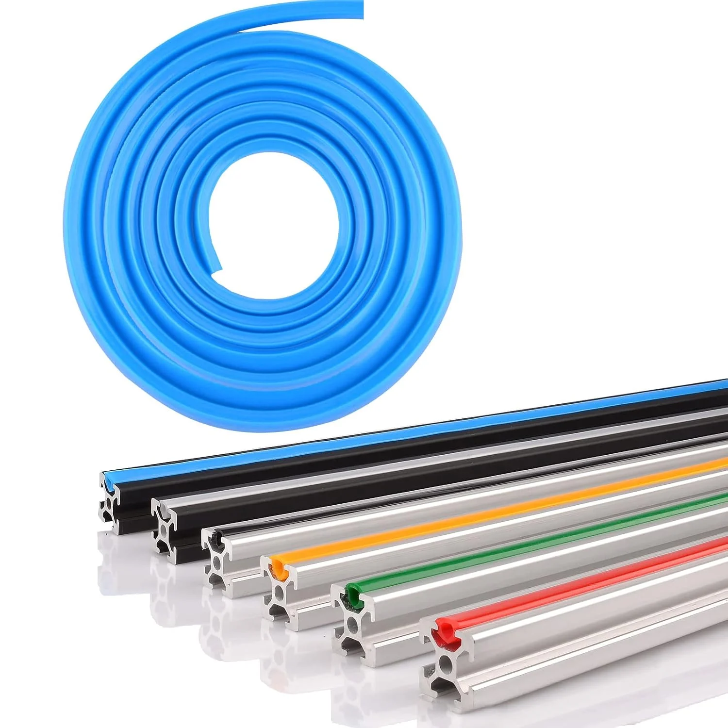 روکش شیار پروفیل آلومینیومی 6 میلی‌متری، نوار درزگیر تخت 6 متری برای پروفیل آلومینیومی 2020 2040 2080، لوازم جانبی پرینتر سه بعدی (M6، آبی)