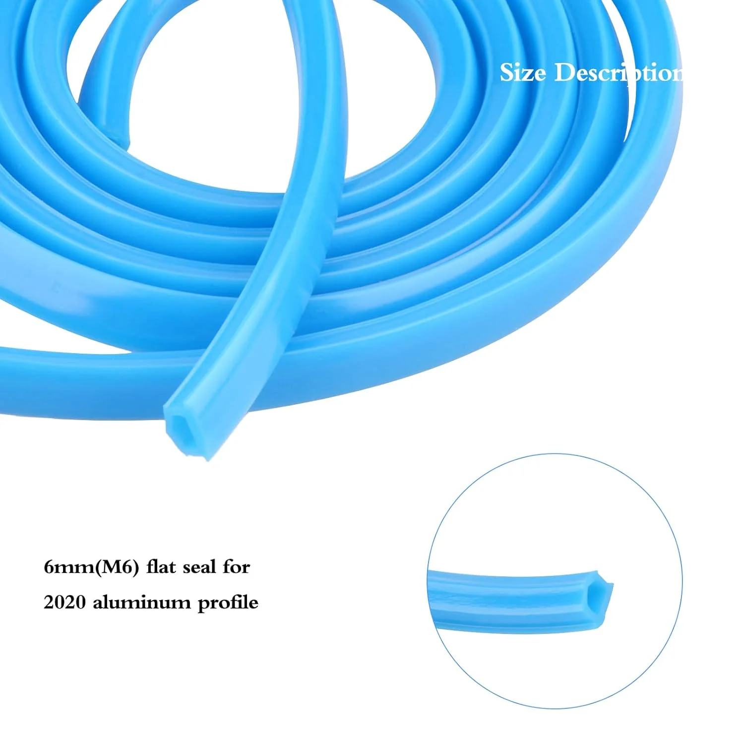 روکش شیار پروفیل آلومینیومی 6 میلی‌متری، نوار درزگیر تخت 6 متری برای پروفیل آلومینیومی 2020 2040 2080، لوازم جانبی پرینتر سه بعدی (M6، آبی)