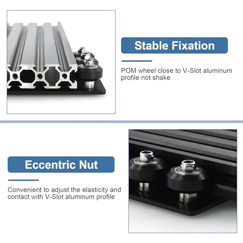 کیت صفحه دروازه ای آلومینیومی آنودایز شده مشکی، برد دروازه ای پرینتر سه بعدی با قرقره برای اکستروژن آلومینیومی ریلی خطی 20-80 میلی متر / 0.8-3.1 اینچی، لوازم جانبی پرینتر سه بعدی