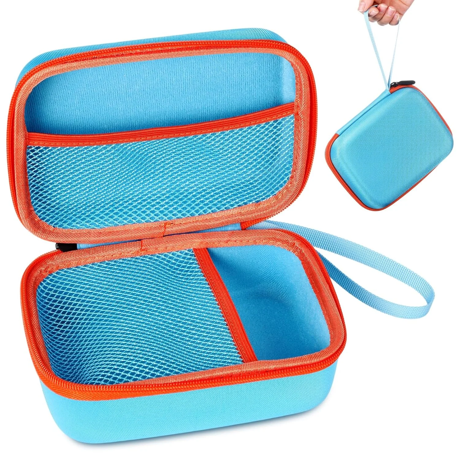 کیف آلیسِت سازگار با لوازم ضروری تری‌دودلر استارت پلاس برای مجموعه سه بعدی، کیف حمل و نگهداری قلم چاپ سه بعدی برای نگهداری فیلامنت و شارژر میکرو USB، فقط جعبه (آبی و نارنجی)