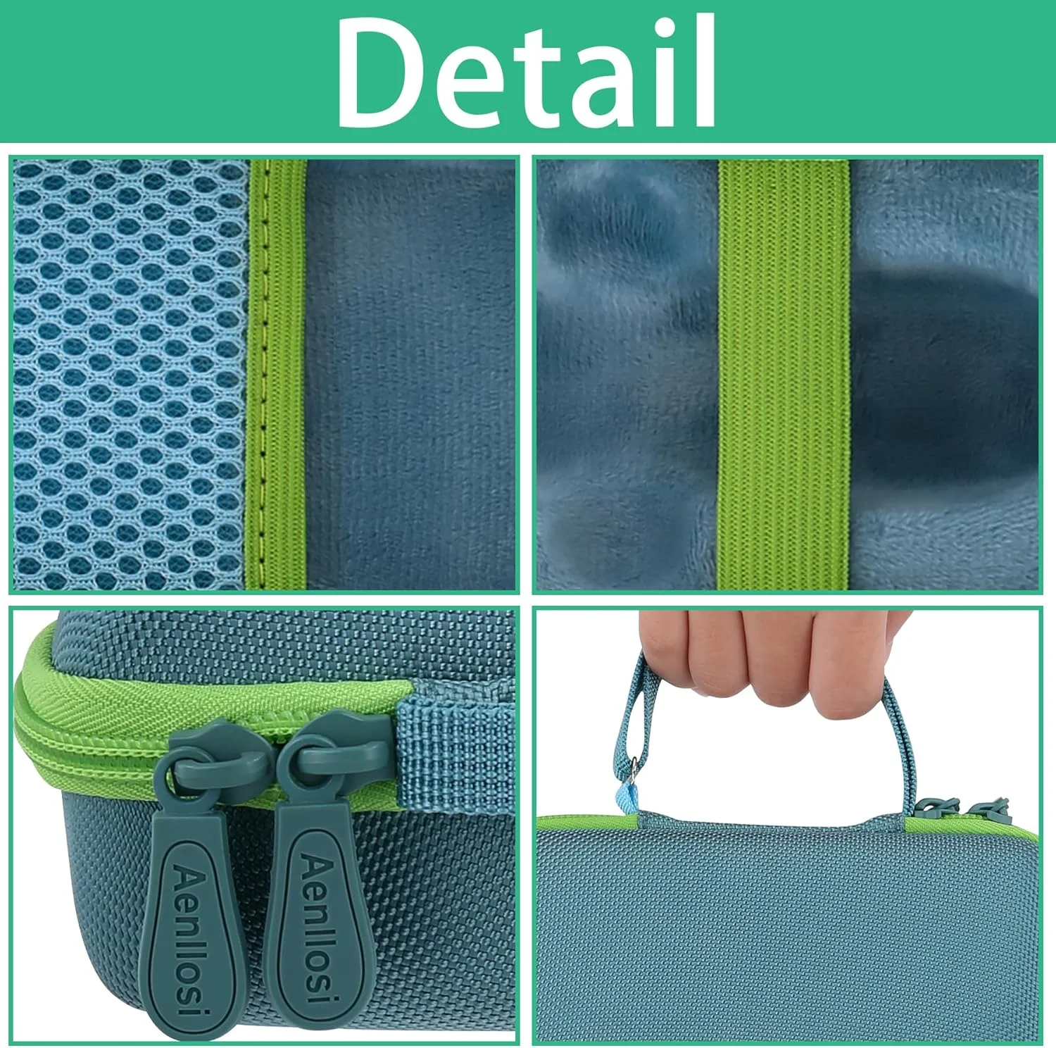 کیف نگهداری Aenllosi سازگار با قلم سه بعدی 3Doodler Start+ Essentials (2024)، نگهدارنده برای بسته پرکننده فیلامنت چاپ سه بعدی و کابل USB (فقط کیف، سبز تیره و زیپ سبز)