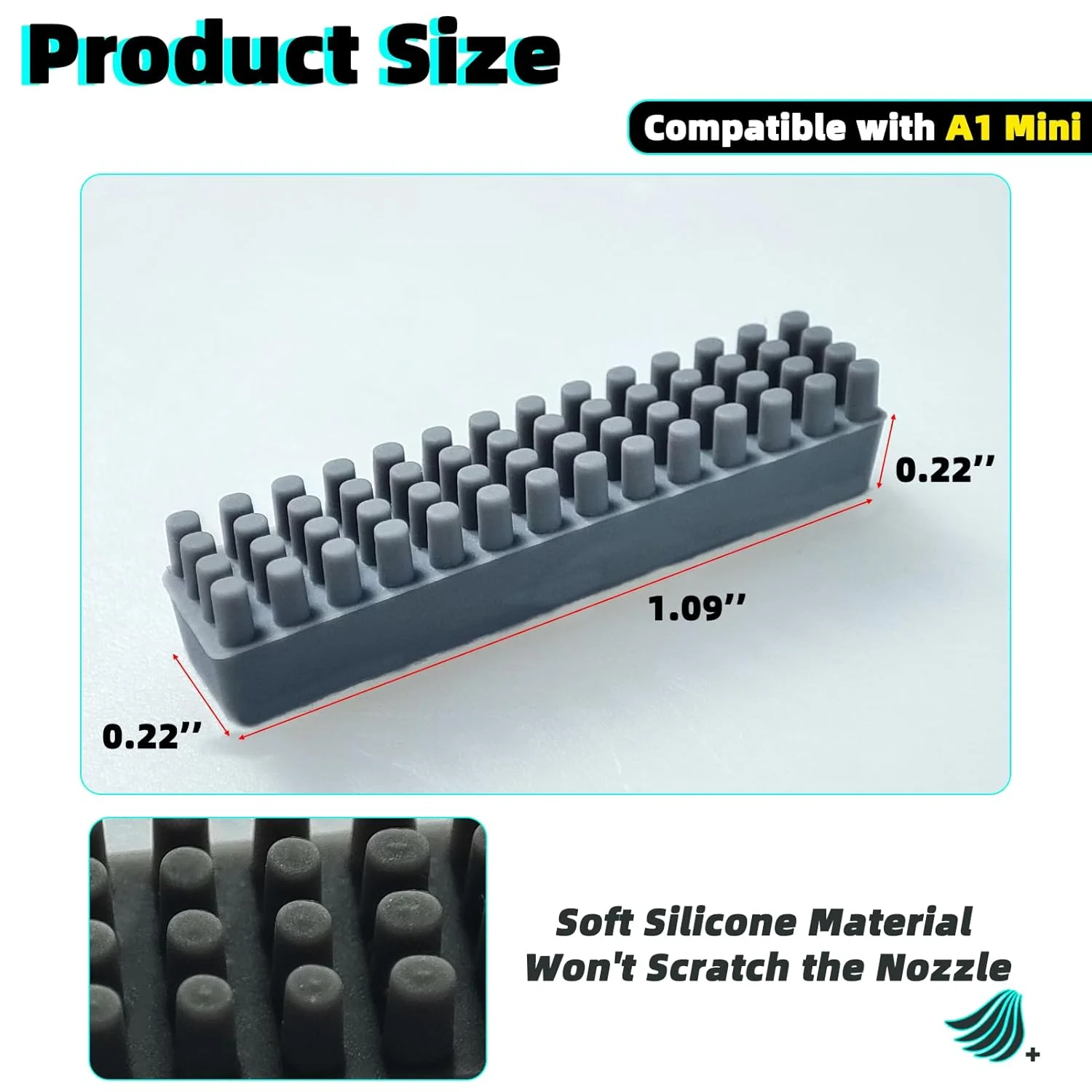 5 عدد لوازم جانبی پرینتر سه بعدی Bambu Lab A1 Mini، برس سیلیکونی مقاوم در برابر سایش نازل، مجموعه Hotend A1 Mini/A1 با نازل های آماده به کار سازگار با پرینترهای سه بعدی سری Bambu Lab A1 Mini/A1، 5 عدد قطعه سخت