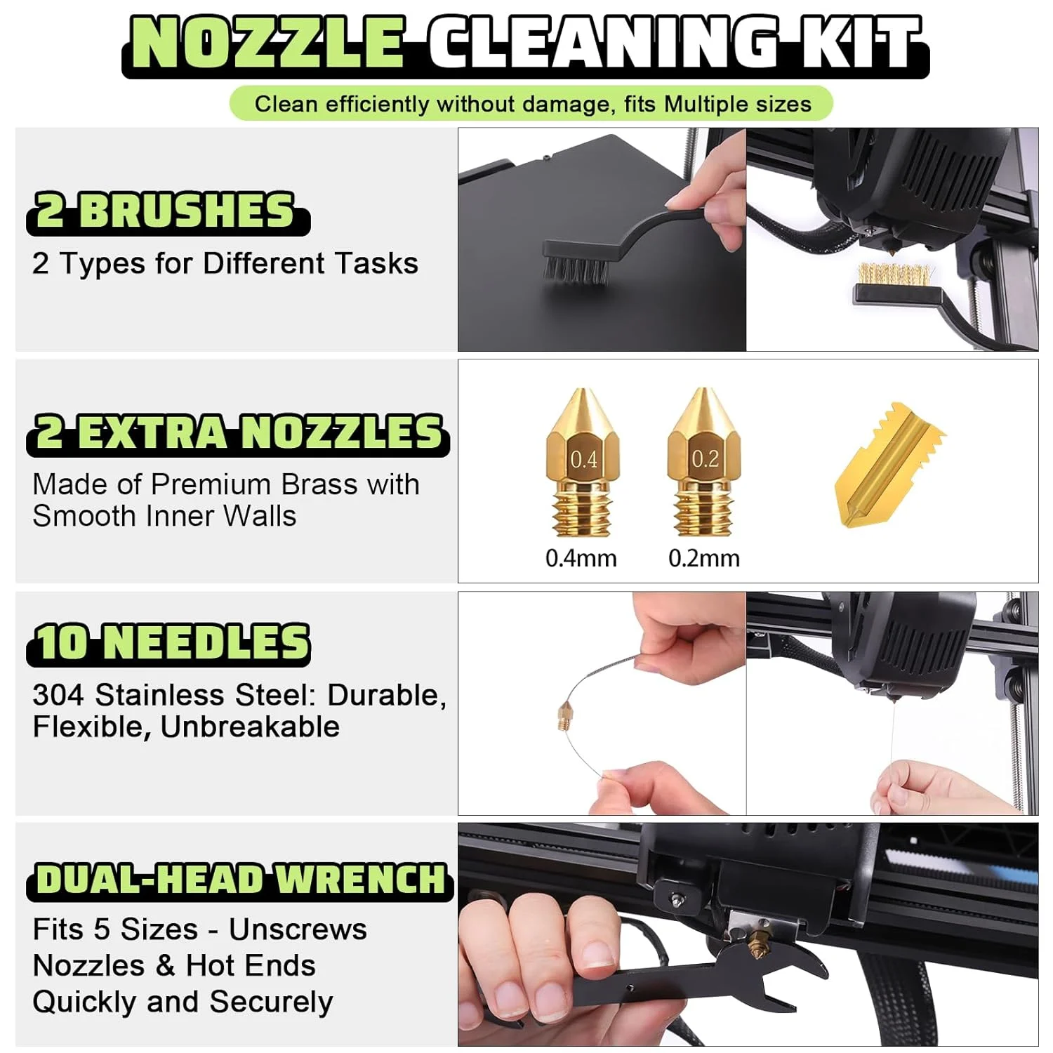 کیت ابزار پرینتر سه بعدی، 34 قطعه لوازم جانبی پرینتر سه بعدی برای همه پرینترهای FDM/SLA شامل ابزار تمیز کردن نازل، کاردک های جداکننده، ابزار پرداخت، 5 نوع سوهان، برس، سیم چین، چاقوی حکاکی