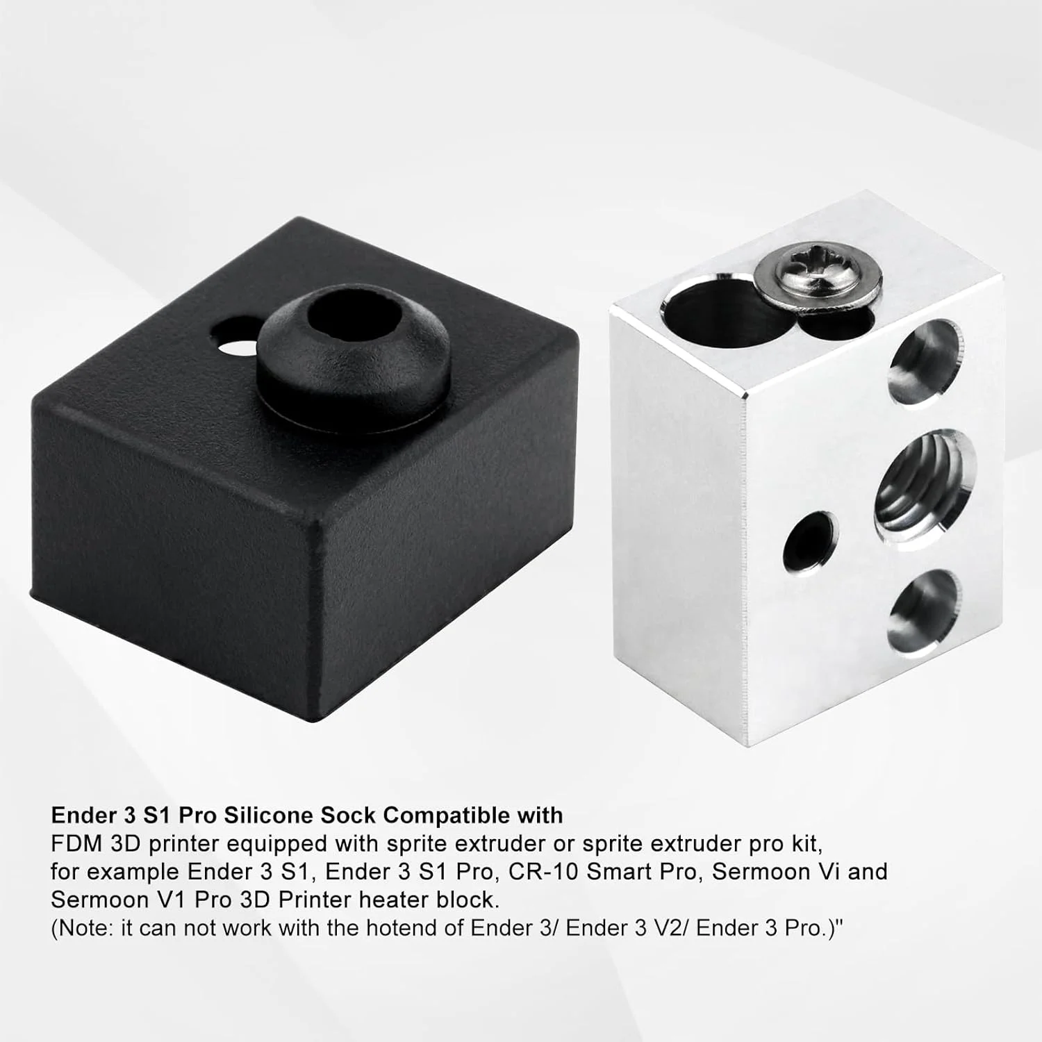 لوازم جانبی پرینتر سه بعدی هات اند 6 عددی جوراب سیلیکونی بخاری Ender 3 S1، کیس سیلیکونی اکسترودر Sprite با دمای بالا 300 درجه سانتیگراد، برای پرینتر سه بعدی Ender 3 S1 Pro S1 CR10 Smart Pro، Sermoon V1