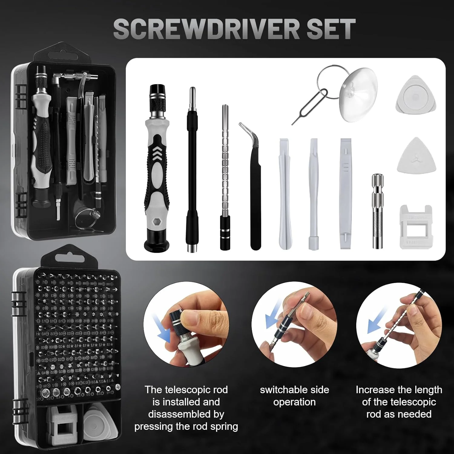 جعبه ابزار ۲۲۱ تکه پرینتر سه بعدی، شامل ابزار پرداخت، مناسب برای جداسازی، تمیزکاری و ماشینکاری دقیق پرینت سه بعدی