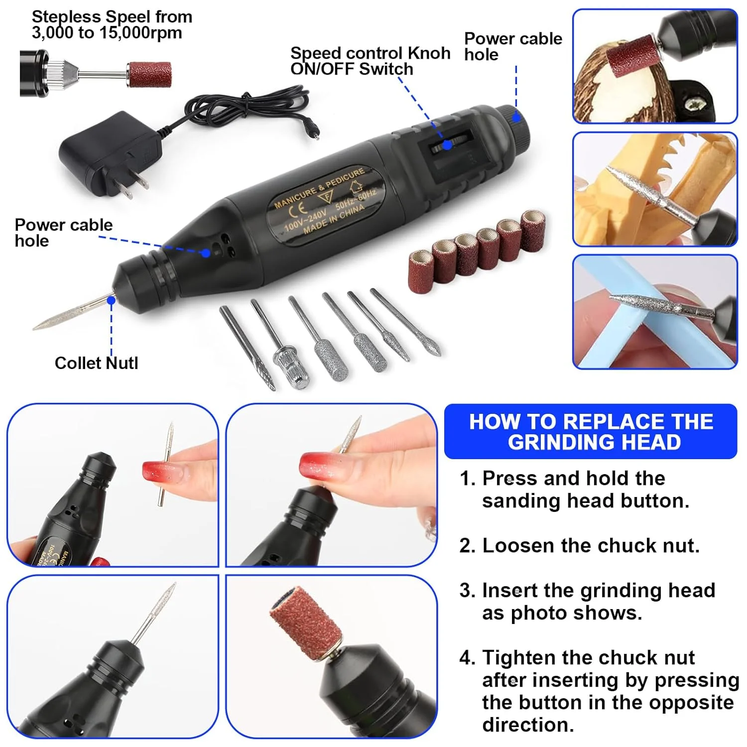 کیت ابزار و لوازم جانبی پرینتر سه بعدی 135 عددی، مجموعه ابزار چاپ سه بعدی با جعبه ابزار، لوازم جانبی پرینتر سه بعدی شامل کیت تمیز کننده نازل، دستگاه پولیش برقی، ابزار پرداخت لبه، قلم سنباده، کیت پرداخت لبه