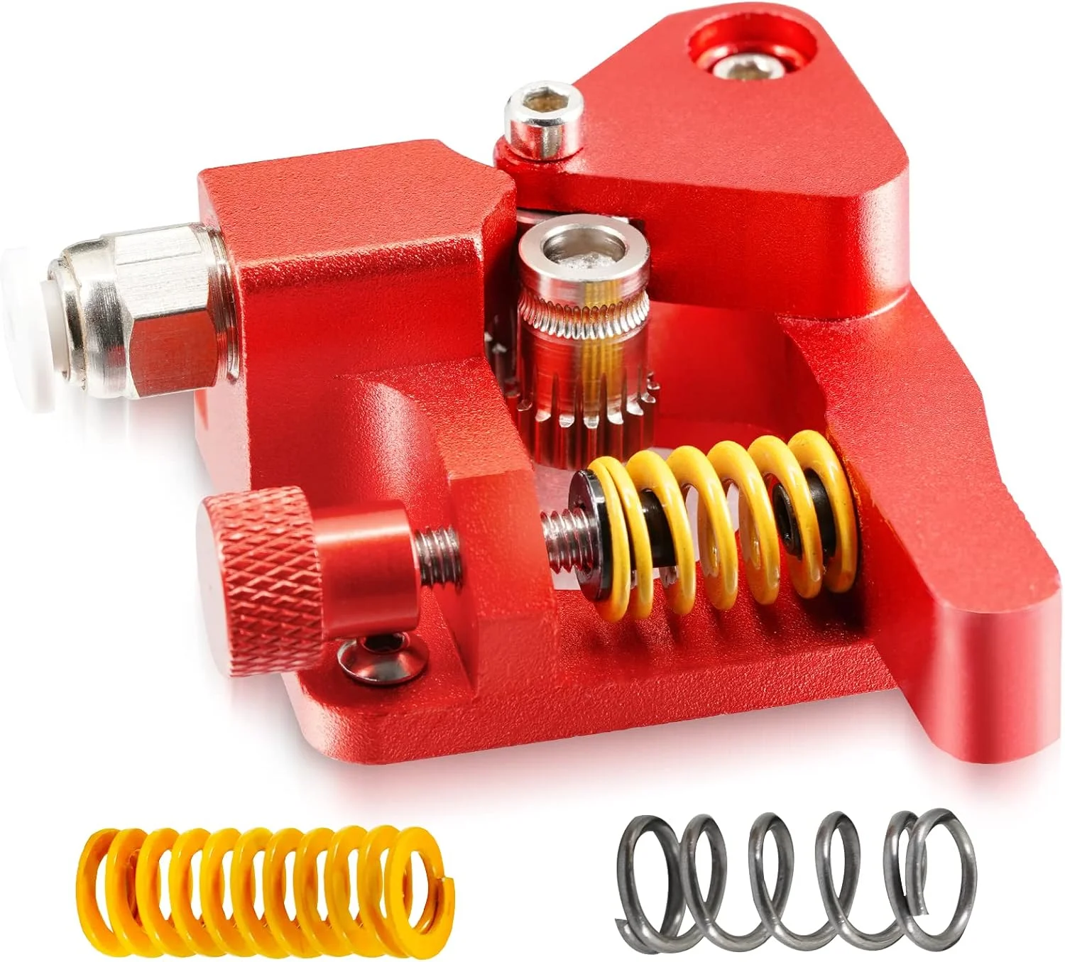 ارتقاء اکسترودر دوگانه 5Aplusreprap Ender-3: با چرخ دنده های فولادی سخت شده با دقت بالا برای پرینترهای سه بعدی Creality Ender 3 Pro/3 Neo، Ender 5/5 Pro، CR10، پایدار و بادوام، نصب آسان، قرمز