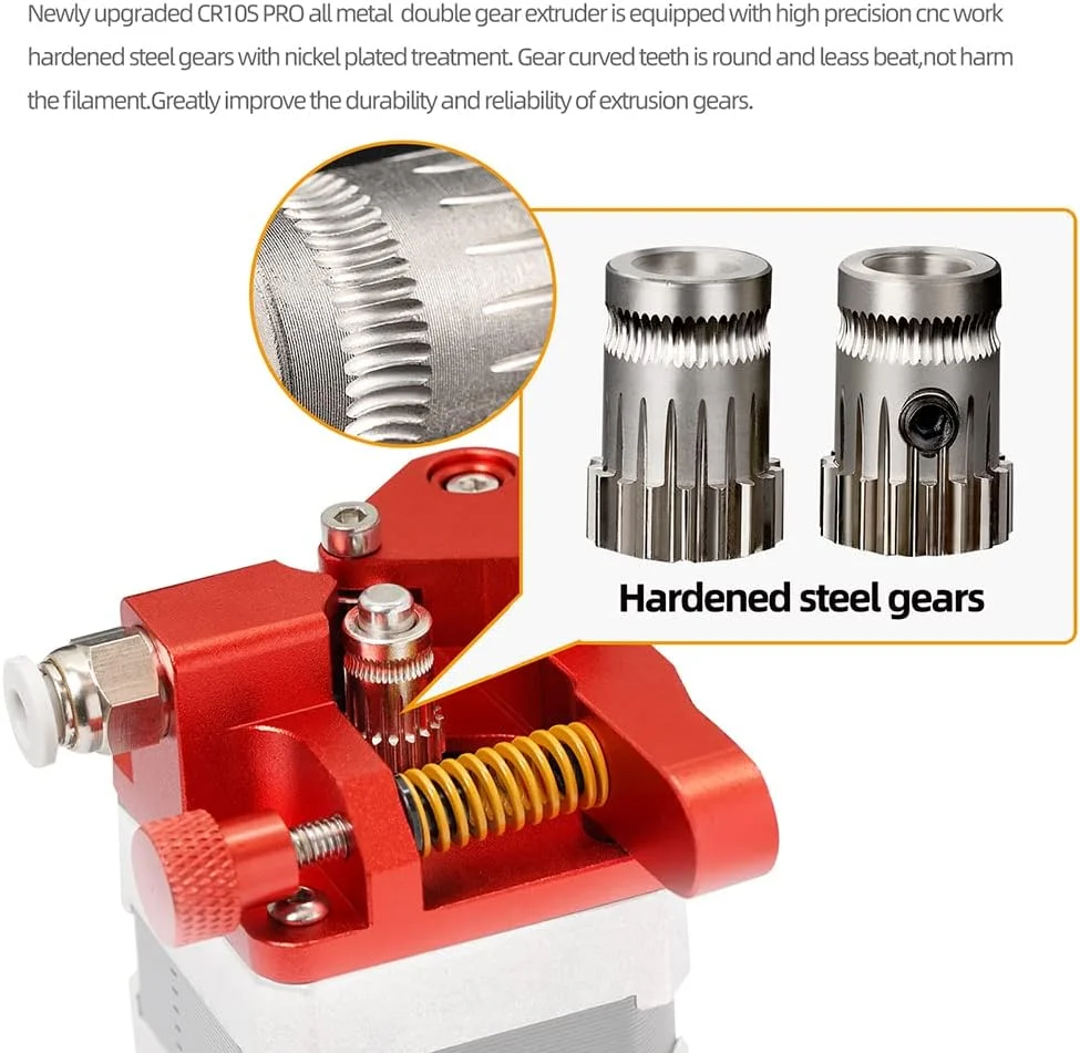 ارتقاء اکسترودر دوگانه 5Aplusreprap Ender-3: با چرخ دنده های فولادی سخت شده با دقت بالا برای پرینترهای سه بعدی Creality Ender 3 Pro/3 Neo، Ender 5/5 Pro، CR10، پایدار و بادوام، نصب آسان، قرمز