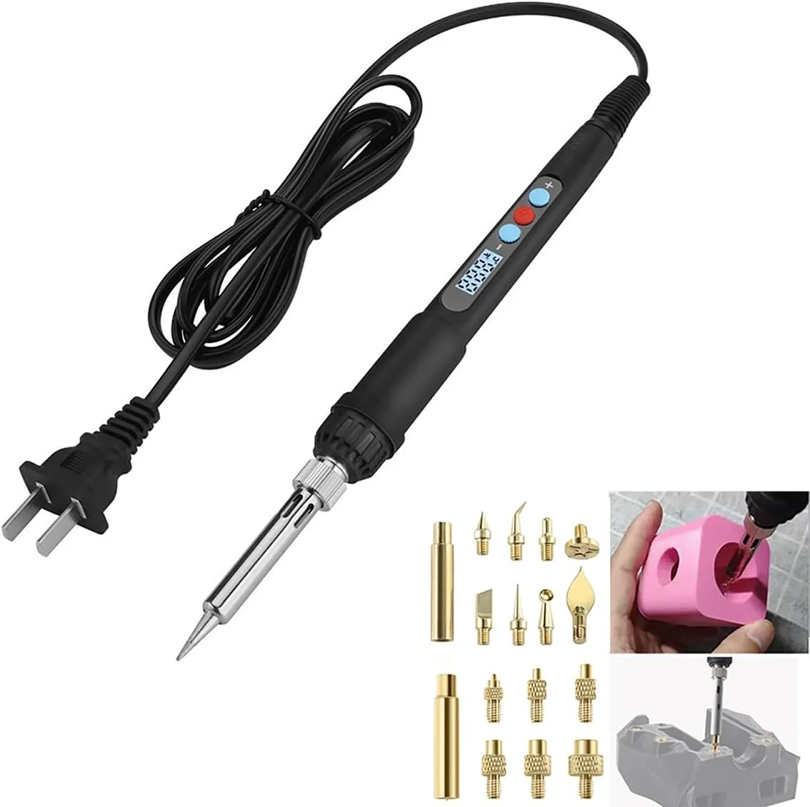 کیت ابزار صافکاری پرینتر سه بعدی، ابزار پرداخت، صافکاری، لحیم کاری، اتوی لحیم کاری سوزن تمیز کننده با 8 عدد ابزار پیرایش برنجی