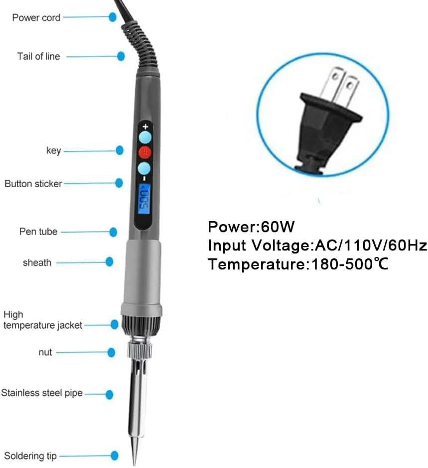 کیت ابزار صافکاری پرینتر سه بعدی، ابزار پرداخت، صافکاری، لحیم کاری، اتوی لحیم کاری سوزن تمیز کننده با 8 عدد ابزار پیرایش برنجی