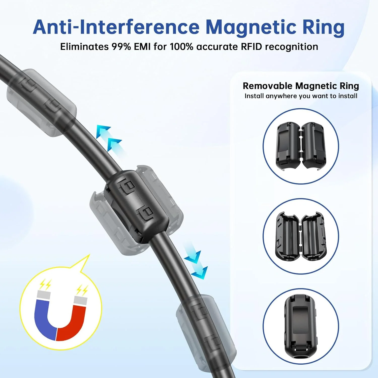 کابل افزایش طول لایت AMS چهار پین 1.5 متری (59 اینچی) - هسته مسی 22AWG با سرعت بالا و حلقه مغناطیسی برای پرینتر سه بعدی Bambu Lab A1/A1 Mini، انتقال داده پیشرفته و اتصال باس پایدار (مناسب برای سری X1/P1 نیست)