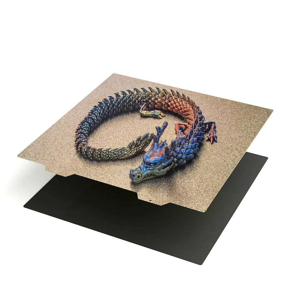 صفحه ساخت PEI با بافت دو طرفه برای CR10 S4، Kobra Max، صفحه چاپ فولادی فنری 410x410 میلی‌متری با پایه مغناطیسی برای Anycub Chiron، Formbot T-rex 2+، Wombot Modus، RepRap X400، چاپگر Raptor 3D.