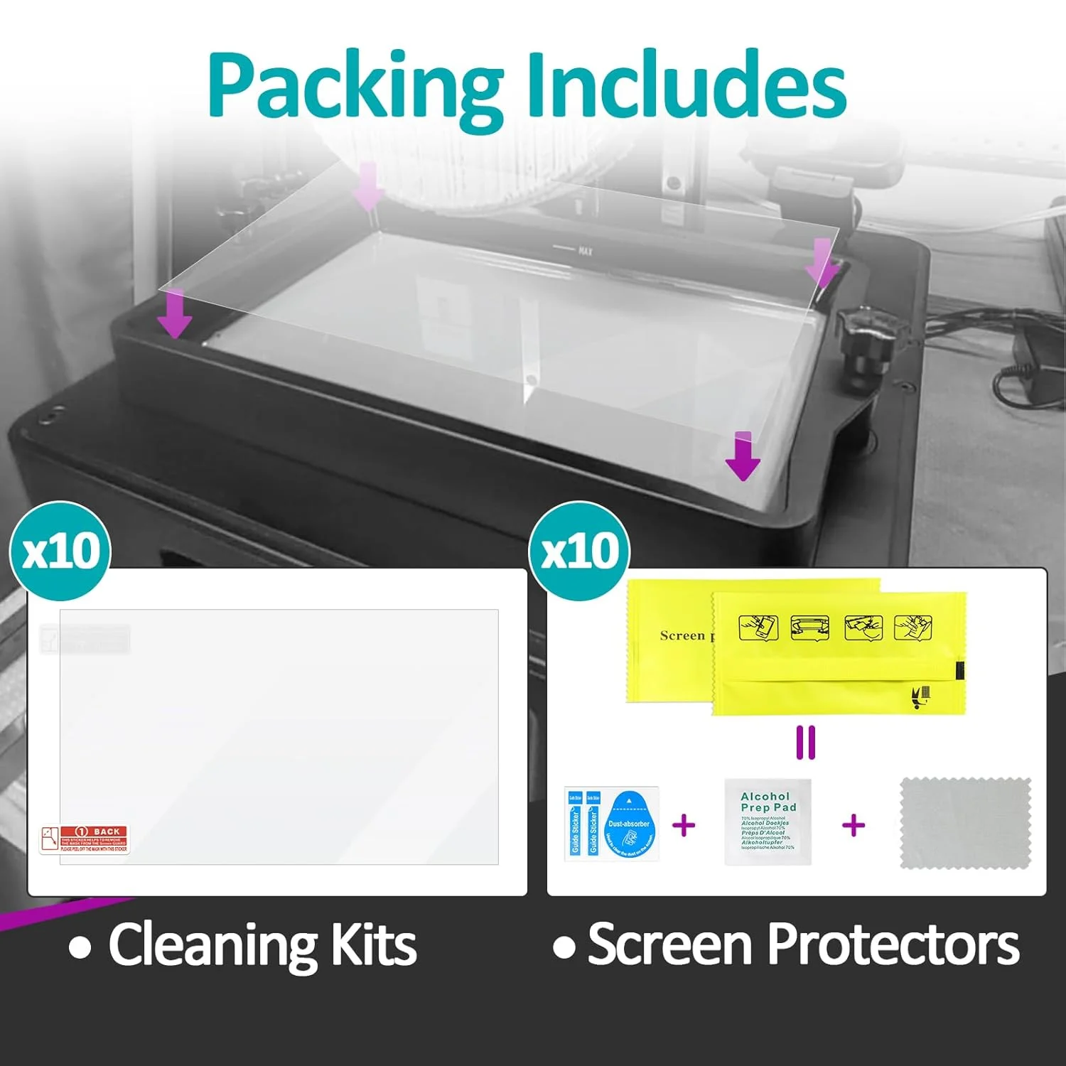 ۱۰ عدد فیلم رهاساز مناسب برای پرینتر سه بعدی رزینی Saturn 2/8K/3/4/4 Ultra/4 Ultra 16K، ابعاد ۲۷۳x۱۷۶ میلی‌متر، ضخامت ۰.۱۲۷ میلی‌متر، انتقال نور بالا برای نتایج بی‌نقص در پرینت سه بعدی