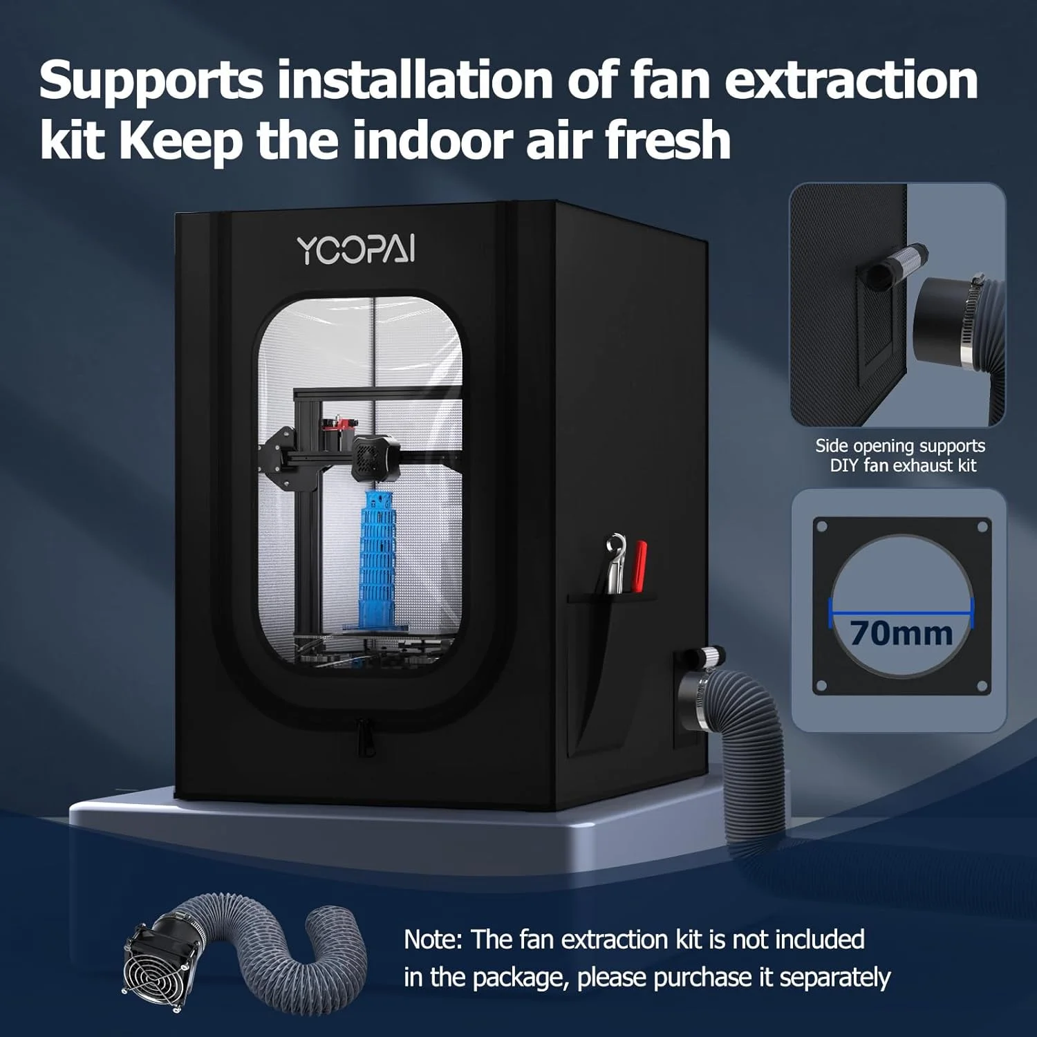 محفظه پرینتر سه بعدی + نوار چراغ ال ای دی USB