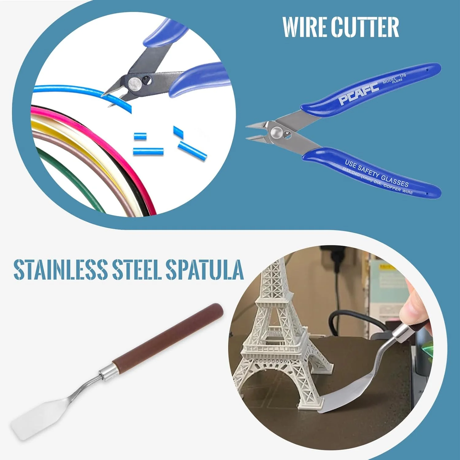 کیت ابزار چاپگر سه بعدی، لوازم جانبی چاپ سه بعدی با 40 قطعه شامل ابزار پلیسه گیری، مجموعه چاقوی هنری، برش لوله، کیت تمیز کننده جایگزین نازل، کیف نگهداری مناسب برای برداشتن و تمیز کردن چاپ سه بعدی