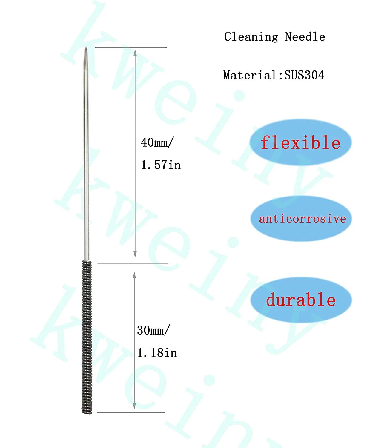 ابزار تمیز کننده نازل چند سایز (سوزن) برای پرینتر سه بعدی Makerbot، پنج عددی (0.2mm، 0.3mm، 0.35mm، 0.4mm، 0.5mm)