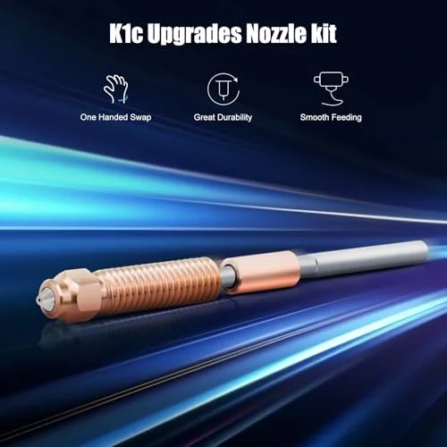 نازل K1C 0.2*0.4mm دو عددی Unicorn Quick Plug Ender 3 V3، مناسب برای پرینتر سه بعدی K1C/K1 Max، بلوک حرارتی سرامیکی، لوازم جانبی جایگزین، برش حرارتی از آلیاژ مس تیتانیوم و فولاد سخت شده