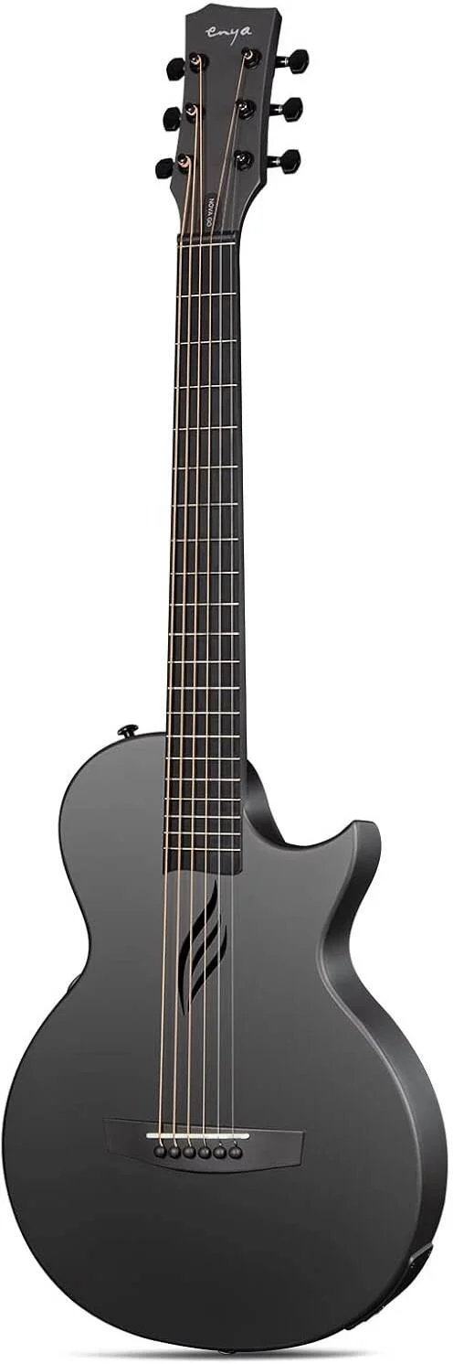 گیتار آکوستیک-الکتریک مسافرتی 35 اینچی Enya NOVA Go SP1 با بدنه فیبر کربن، پیکاپ هوشمند SP1 AcousticPlus و کیت استارتر بلوتوث، مشکی | NOVA-G-SP1