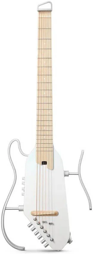 گیتار آکوستیک الکتریک مسافرتی بدون سر دانر مدل HUSH I PRO، دارای 18 افکت، 8 شبیه سازی بدنه با IR، اکولایزر 5 باندی، تمرین بی صدا، USB C، باتری 8 ساعته، بدنه ماهون، سفید | EC6868