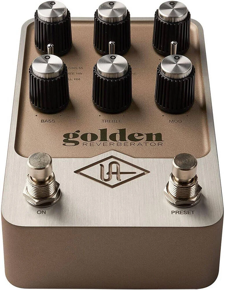 پدال ریورب استریو Universal Audio UAFX Golden Reverberator با افکت های ریورب Spring، Plate و Digital Hall، طلایی | GPM-GOLD پدال ریورب استریو Universal Audio UAFX Golden Reverberator با افکت های ریورب Spring، Plate و Digital Hall، طلایی | GPM-GOLD