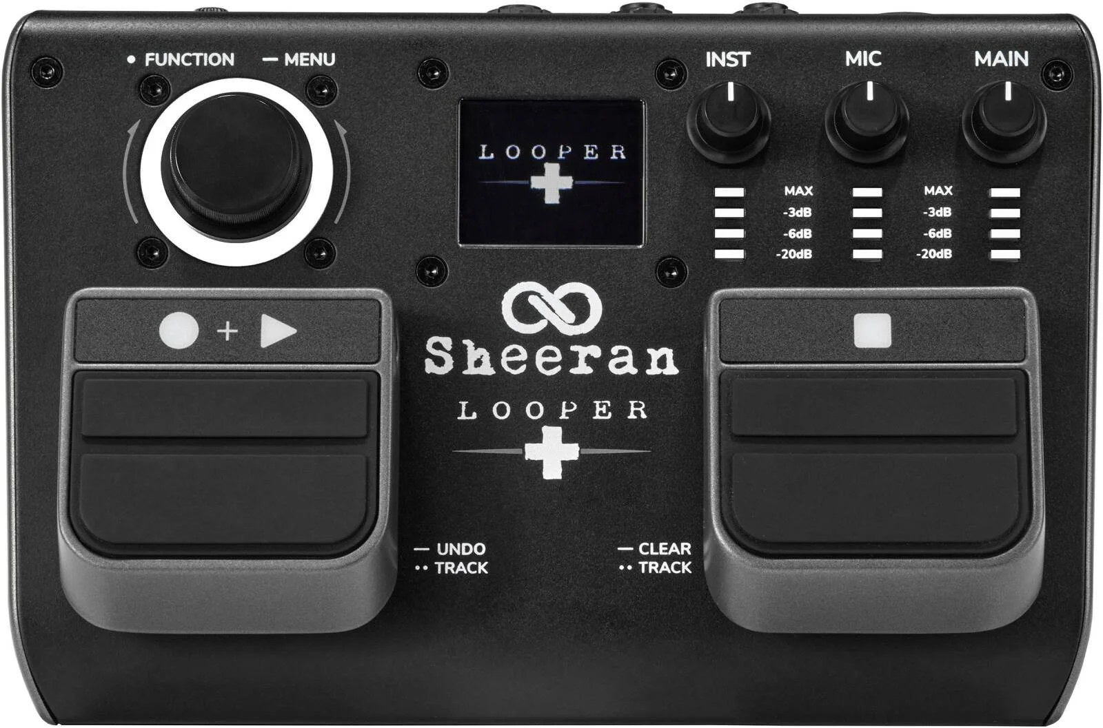 پدال لوپر دو مسیره Sheeran Looper + برای گیتار، بیس، کیبورد، وکال و موارد دیگر، با 128 حافظه لوپ، 4 حالت لوپینگ، صفحه نمایش LED و رابط صوتی