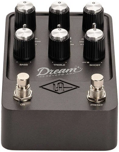 پدال شبیه ساز آمپلی فایر استریو Universal Audio Dream '65 Reverb با 3 حالت، 3 کابینت/اسپیکر، Reverb، Vibrato، بلوتوث و تنظیمات از پیش تعیین شده، مشکی | Dream '65