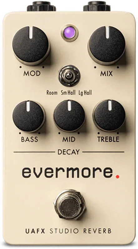 واحد صوتی یونیورسال Evermore Studio Reverb، تاخیر از پیش کوتاه/بلند، کنترل مدولاسیون، بای‌پس قابل تعویض True/Trails، خطوط واپاشی باس، میانی، تریبل وینتیج، عبور خشک آنالوگ، Tan | GPS-EVMR