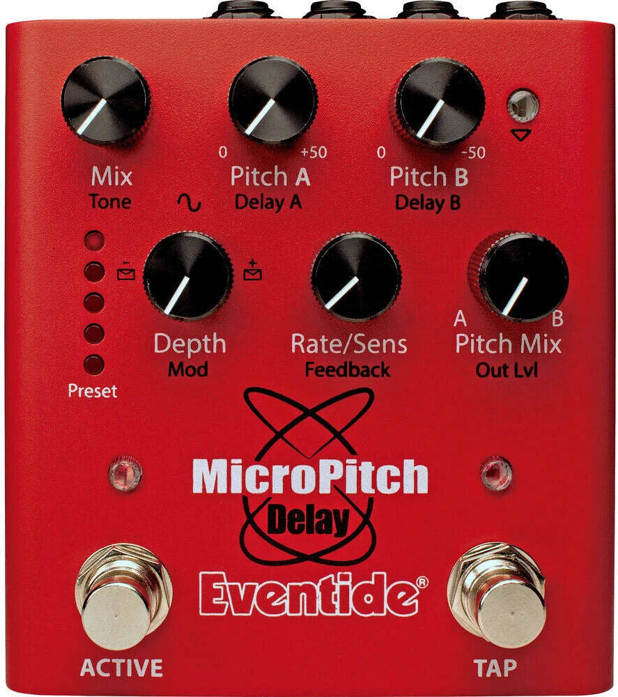 پدال استامپ باکس دیلی Eventide MicroPitch، افکت H3000 Harmonizer، دو شیفتر زیر و بم در یک پدال، افکت های مبتنی بر تمپو با فوت سوییچ Tap، ذخیره سازی پریست، ورودی 1/4 اینچی، خروجی استریو 1/4 اینچی و MIDI، قرمز | 1219-031