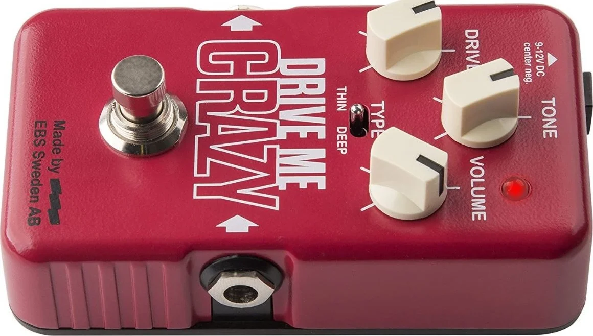 پدال دیستورشن گِین بالا EBS DMC "Drive Me Crazy" با حالت های نازک/معمولی/عمیق برای گیتار باس و گیتار