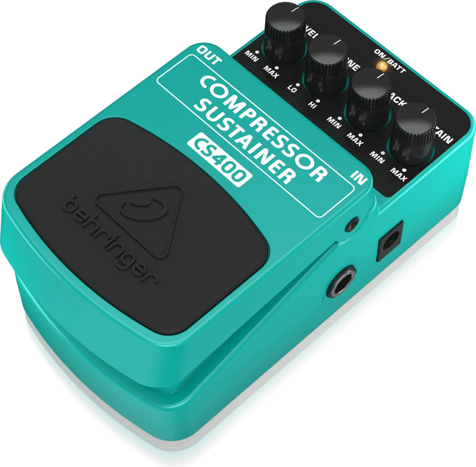 پدال افکت داینامیک نهایی Behringer CS400، دارای کنترل‌های اختصاصی Level، Tone، Attack و Sustain، سوییچ الکترونیکی روشن/خاموش درجه یک | CS400