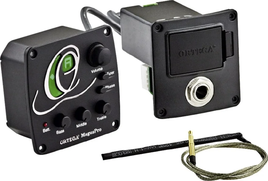 سیستم پری امپ گیتار پیزو اورتگا با تیونر داخلی برای گیتارهای آکوستیک و نایلونی | MAGUSPRO/G