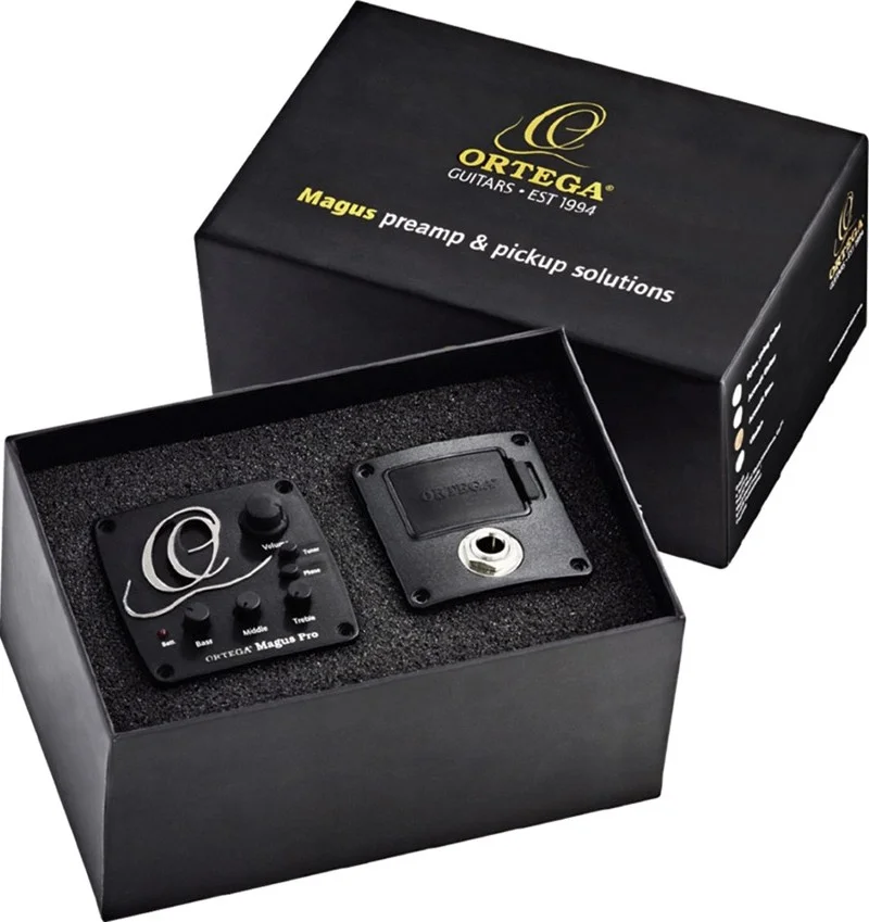 سیستم پری امپ گیتار پیزو اورتگا با تیونر داخلی برای گیتارهای آکوستیک و نایلونی | MAGUSPRO/G