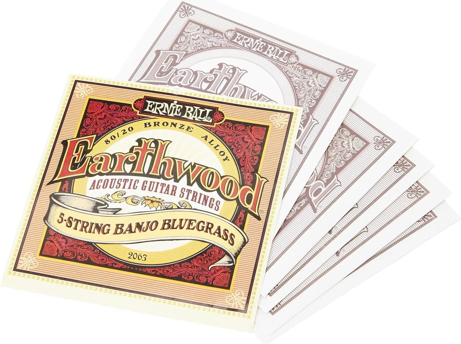 سیم بانجو 5 سیم ارنی بال Earthwood، آلیاژ برنز 80/20، مدل Bluegrass Loop End، ضخامت 009 - 020
