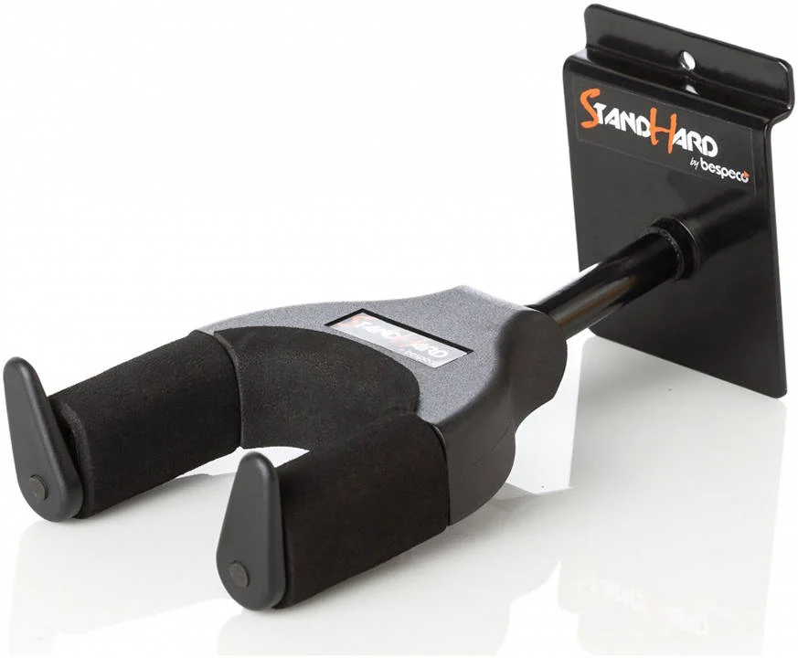 نگهدارنده گیتار دیواری Bespeco SH720 با بازوی 5 سانتی متری، روکش لاستیکی و قفل خودکار (ظرفیت 20 کیلوگرم) | SH720