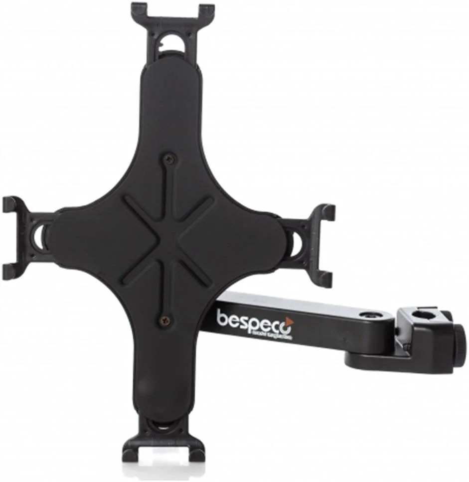 نگهدارنده تبلت Bespeco TAB100 قابل تنظیم برای تبلت های 8 تا 10.1 اینچی، با روکش نرم، نصب روی پایه میکروفون، سازگار با Galaxy Tab 2 & 3 و iPad