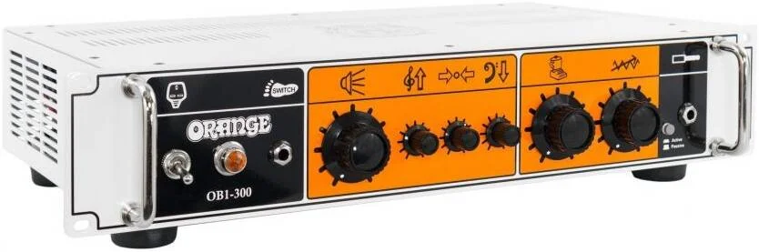 هد آمپلی فایر باس 300 واتی ترانزیستوری Orange OB1-300 با الهام از Bi-Amp، ترکیب، اکولایزر فعال و قابلیت نصب در رک، سفید | OB1-300