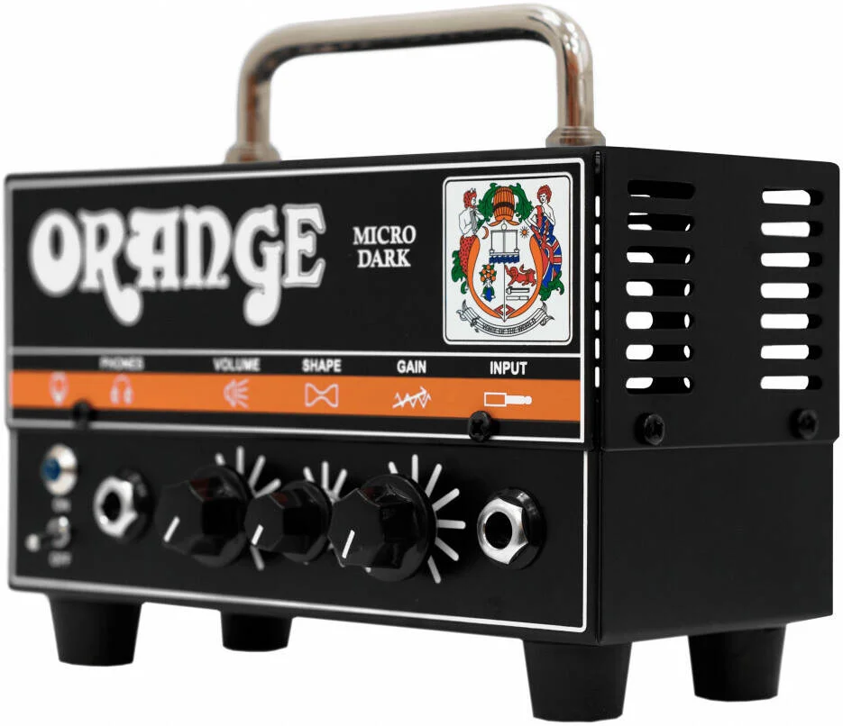 هد آمپلی فایر گیتار هیبریدی Orange Micro Dark 20W، پری امپ لامپی با بهره بالا، آمپلی فایر قدرت حالت جامد، حلقه FX و خروجی هدفون، مشکی | D-MD هد آمپلی فایر گیتار هیبریدی Orange Micro Dark 20W، پری امپ لامپی با بهره بالا، آمپلی فایر قدرت حالت جامد، حلقه FX و خروجی هدفون، مشکی | D-MD