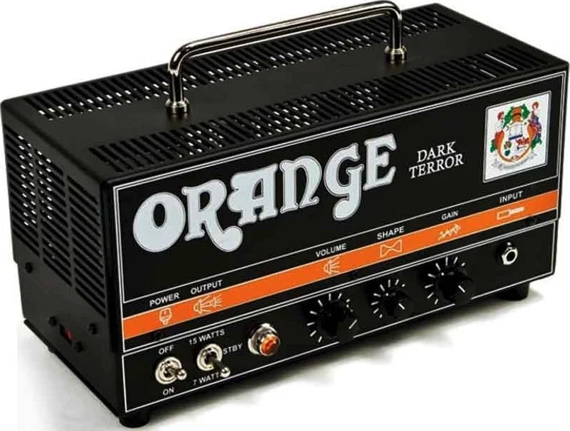 هد آمپلی فایر گیتار هیبریدی تک کاناله 15 واتی Orange Dark Terror، متال و راک با بهره بالا، پری امپ لامپی، حلقه FX و قابل حمل، مشکی | Dark Terror هد آمپلی فایر گیتار هیبریدی تک کاناله 15 واتی Orange Dark Terror، متال و راک با بهره بالا، پری امپ لامپی، حلقه FX و قابل حمل، مشکی | Dark Terror