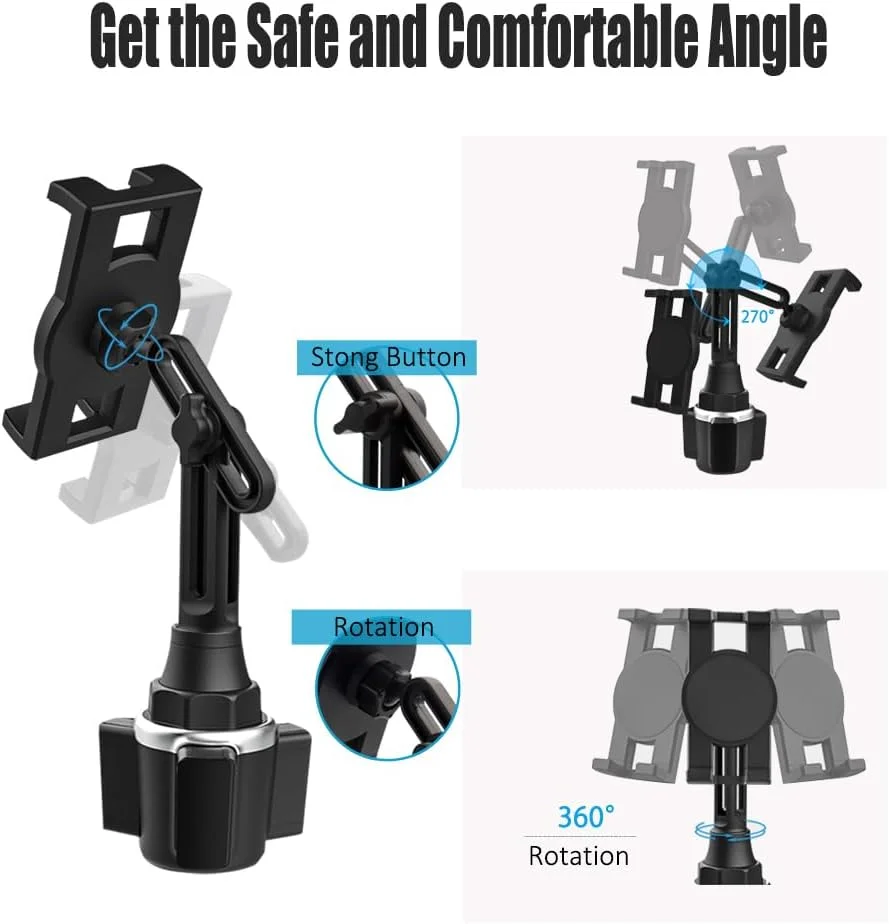 پایه تبلت لیوانی، پایه نگهدارنده تبلت 360 درجه با بازوی قابل تنظیم برای دستگاه های 4 تا 13 اینچی، آیپد پرو 12.9 ایر مینی، تبلت های گلکسی، لنوو، آیفون، تبلت ها و تلفن ها