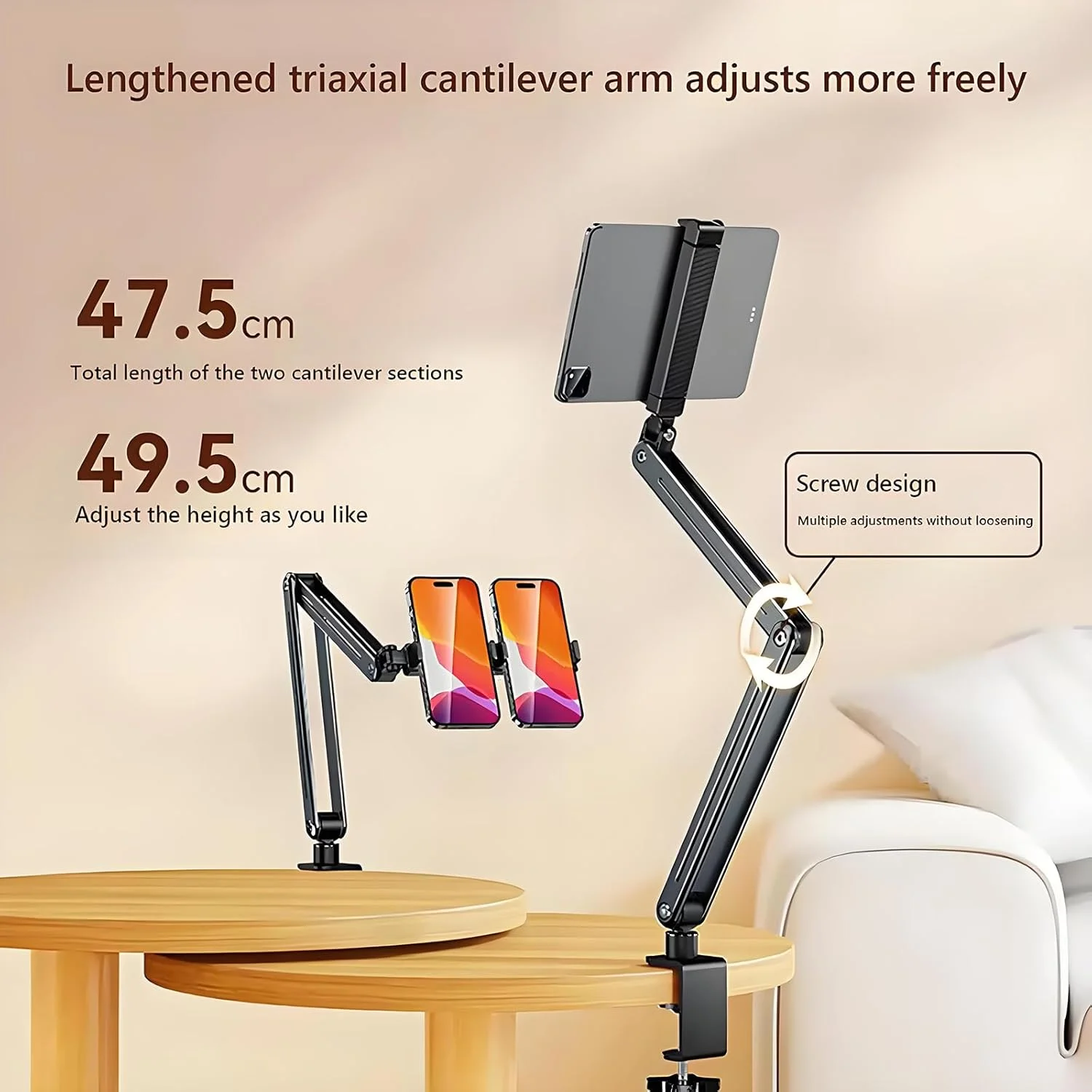 پایه نگهدارنده تبلت قابل تنظیم WYYHAA، بازوی نگهدارنده گوشی با طراحی تاشو چند زاویه ای، براکت تاشو کنسولی آلیاژ آلومینیوم برای میز و تخت، سازگار با آیپد، آیفون یا سایر دستگاه های 4 تا 12.9 اینچی پایه نگهدارنده تبلت قابل تنظیم WYYHAA، بازوی نگهدارنده گوشی با طراحی تاشو چند زاویه ای، براکت تاشو کنسولی آلیاژ آلومینیوم برای میز و تخت، سازگار با آیپد، آیفون یا سایر دستگاه های 4 تا 12.9 اینچی