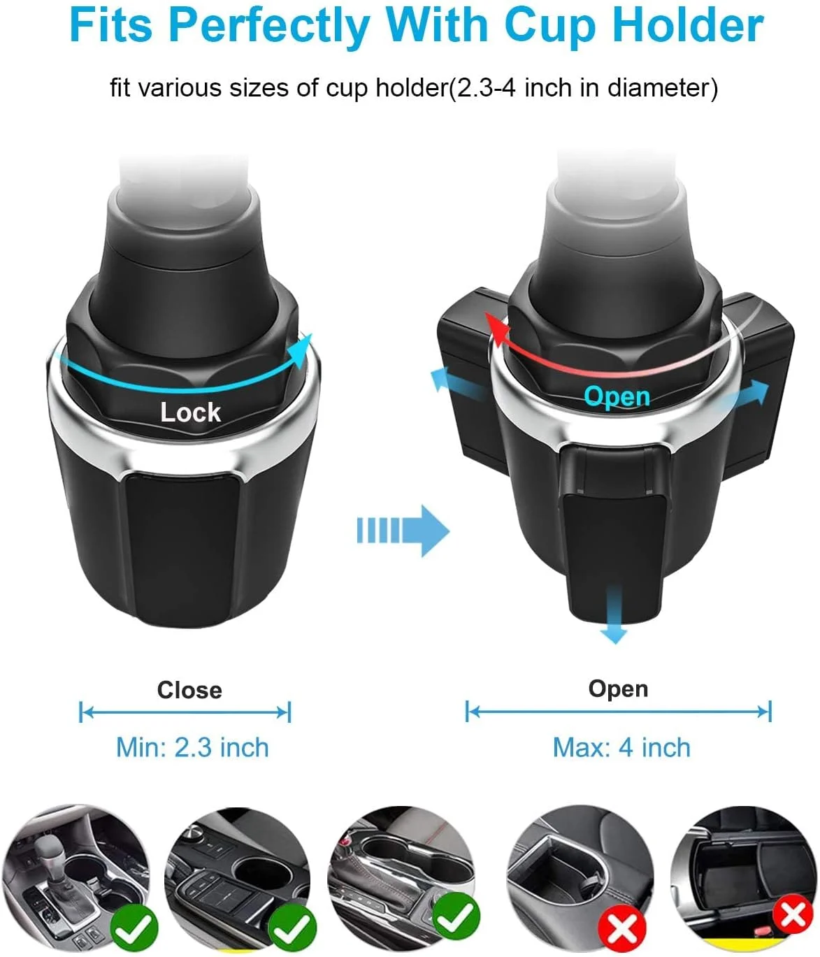 پایه نگهدارنده تبلت و گوشی داخل خودرو و هولدر لیوانی وولیی، مناسب برای خودرو، کامیون، تردمیل، ویلچر، گلف کارت، قایق و سایر هولدرهای لیوانی برای آیپد پرو/ایر/مینی، گلکسی تب، آیفون، و تمامی گوشی‌های هوشمند و تبلت‌های 4 تا 13 اینچی