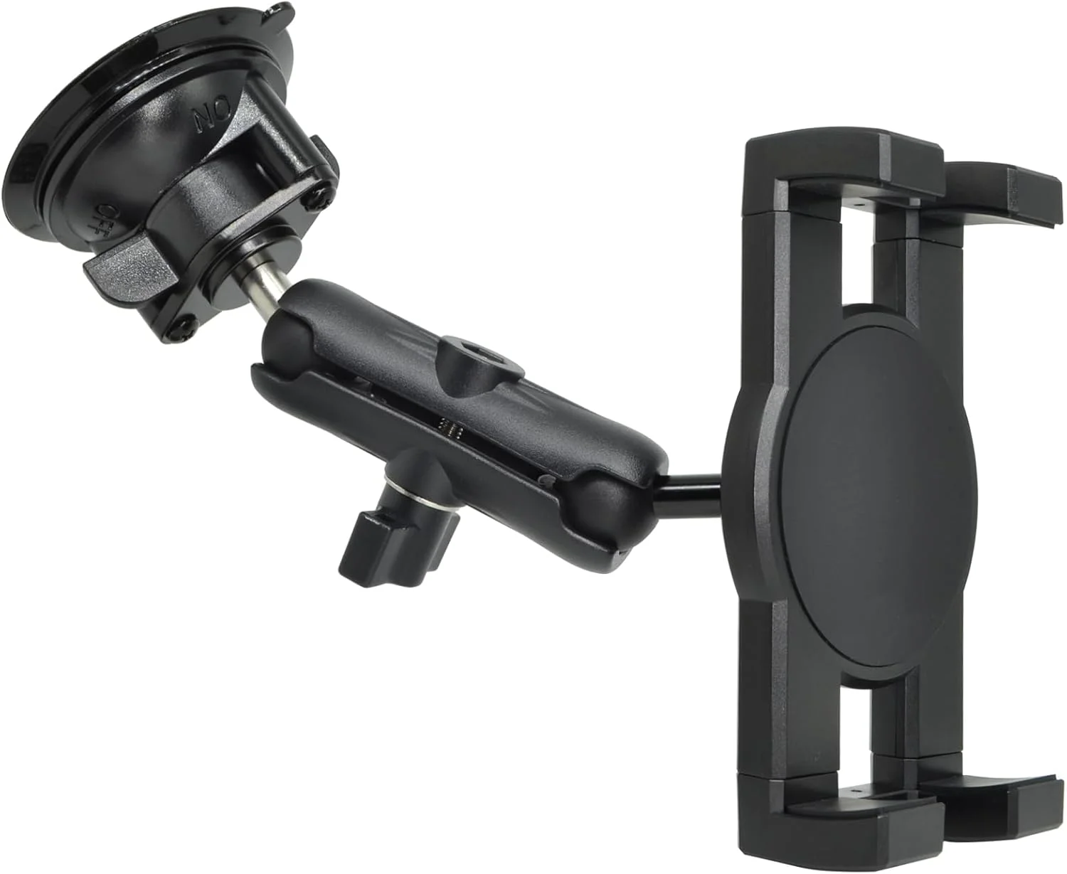 نگهدارنده آیپد برای داشبورد و شیشه جلوی خودرو، بازوی آلومینیومی مقاوم، پایه مکنده تبلت برای پنجره، سازگار با تبلت های 6.5-12.9 اینچی، پایه توپی 1 اینچی