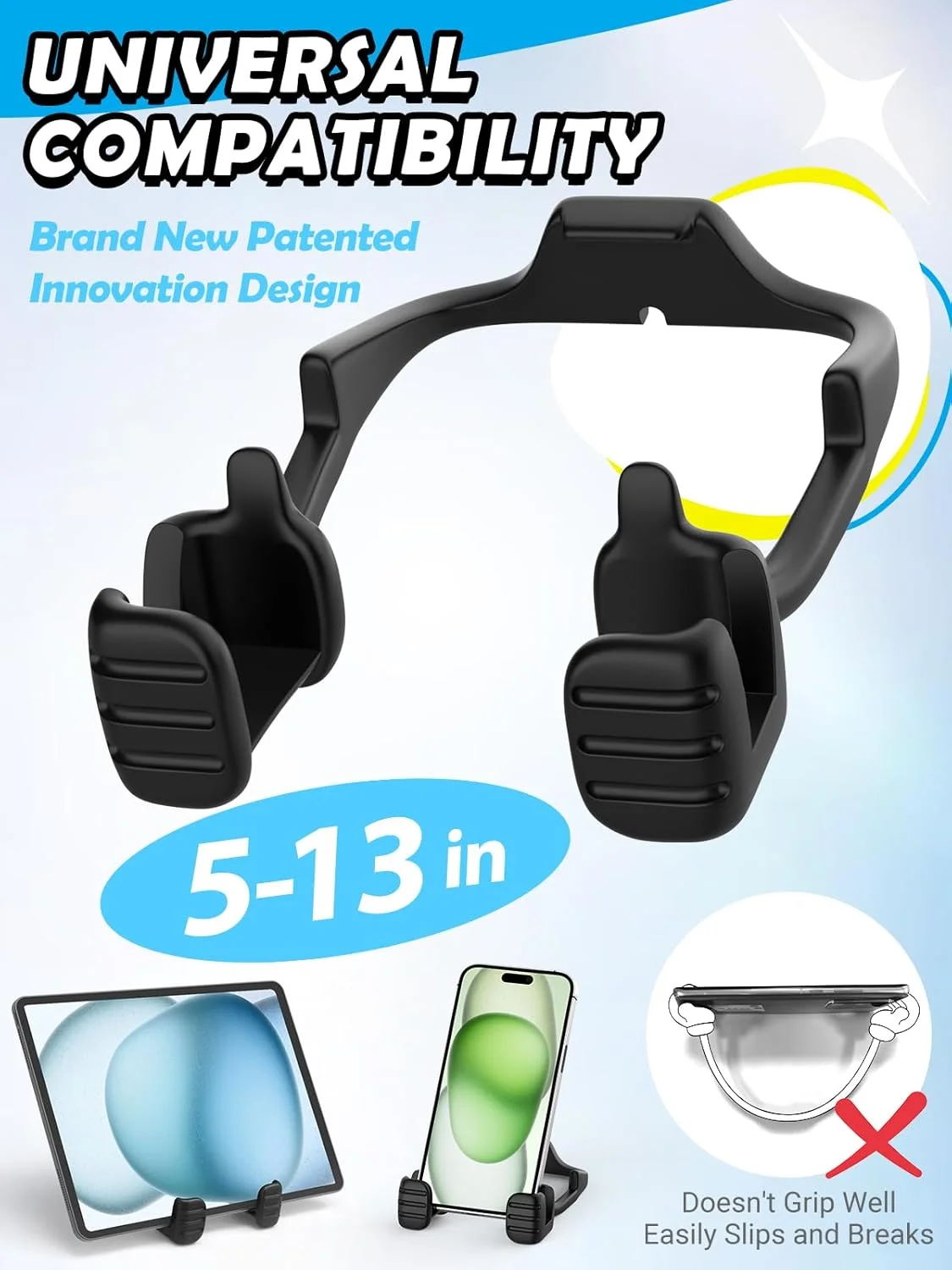 پایه تبلت برای نوجوانان دختر و پسر: پایه نگهدارنده گوشی موبایل با طراحی انگشت شست، سازگار با همه گوشی ها، مناسب برای میز، هدیه تولد جالب و سرگرم کننده برای مردان، زنان، کودکان و بزرگسالان، هدیه برای کریسمس