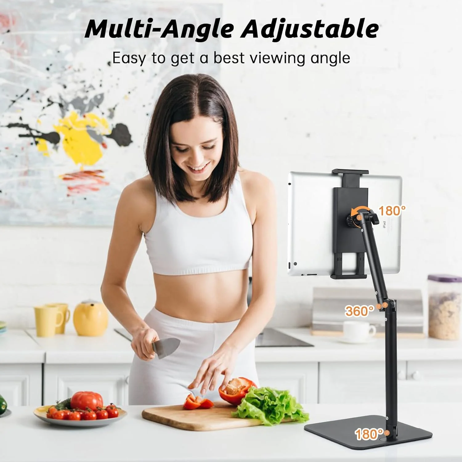 پایه تبلت UTEBIT برای میز، نگهدارنده تلفن همراه با قابلیت تنظیم زاویه و ارتفاع، چرخش 360 درجه، پایه تلفن تاشو، لوازم جانبی میز اداری سازگار با تلفن های هوشمند 4 تا 13 اینچی iPhone iPad Air Kindle (مشکی) پایه تبلت UTEBIT برای میز، نگهدارنده تلفن همراه با قابلیت تنظیم زاویه و ارتفاع، چرخش 360 درجه، پایه تلفن تاشو، لوازم جانبی میز اداری سازگار با تلفن های هوشمند 4 تا 13 اینچی iPhone iPad Air Kindle (مشکی)