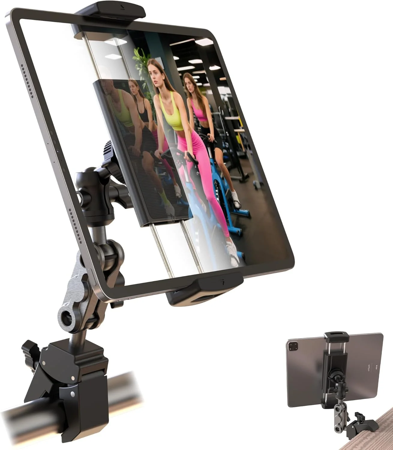 نگهدارنده تبلت برای تردمیل، دوچرخه ثابت، الپتیکال، پایه موسیقی، با قابلیت تنظیم 360 درجه، گیره خرچنگی فوق العاده، سازگار با آیپد، سوییچ، آیفون و کتابخوان های الکترونیکی 4.7 تا 12.9 اینچی نگهدارنده تبلت برای تردمیل، دوچرخه ثابت، الپتیکال، پایه موسیقی، با قابلیت تنظیم 360 درجه، گیره خرچنگی فوق العاده، سازگار با آیپد، سوییچ، آیفون و کتابخوان های الکترونیکی 4.7 تا 12.9 اینچی