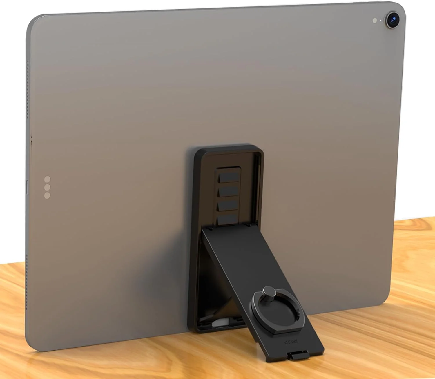 نگهدارنده حلقه ای تبلت - پایه تبلت بند دستی جهانی قابل تنظیم، دسته چرخشی 360 درجه با پد چسبی برای آیپد/گلکسی تب و همه تبلت های 7-11 اینچی - مشکی