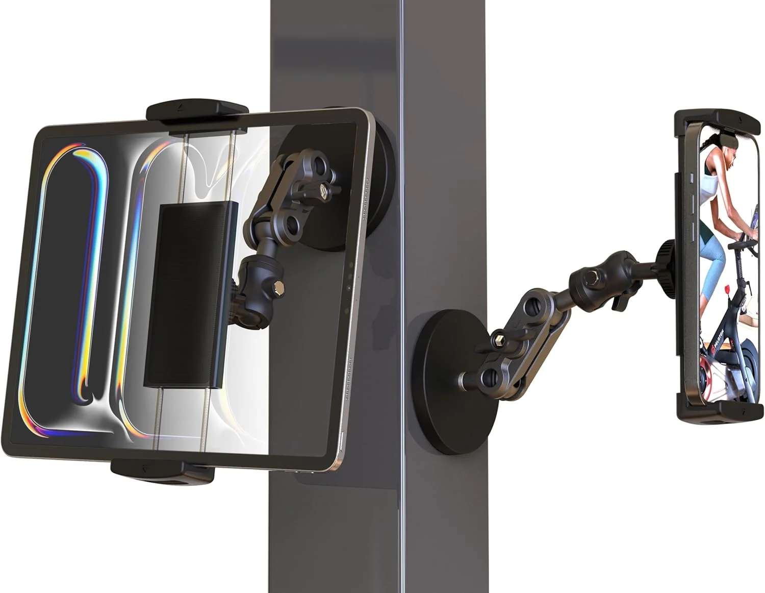 نگهدارنده تبلت مغناطیسی جهانی با قابلیت تنظیم 360 درجه، بازوی آلومینیومی مقاوم 7.7 اینچی، پایه مغناطیسی 3.5 اینچی برای یخچال، وایت برد، باشگاه، انبار، آشپزخانه، مناسب برای تبلت ها و تلفن های 4 تا 13 اینچی