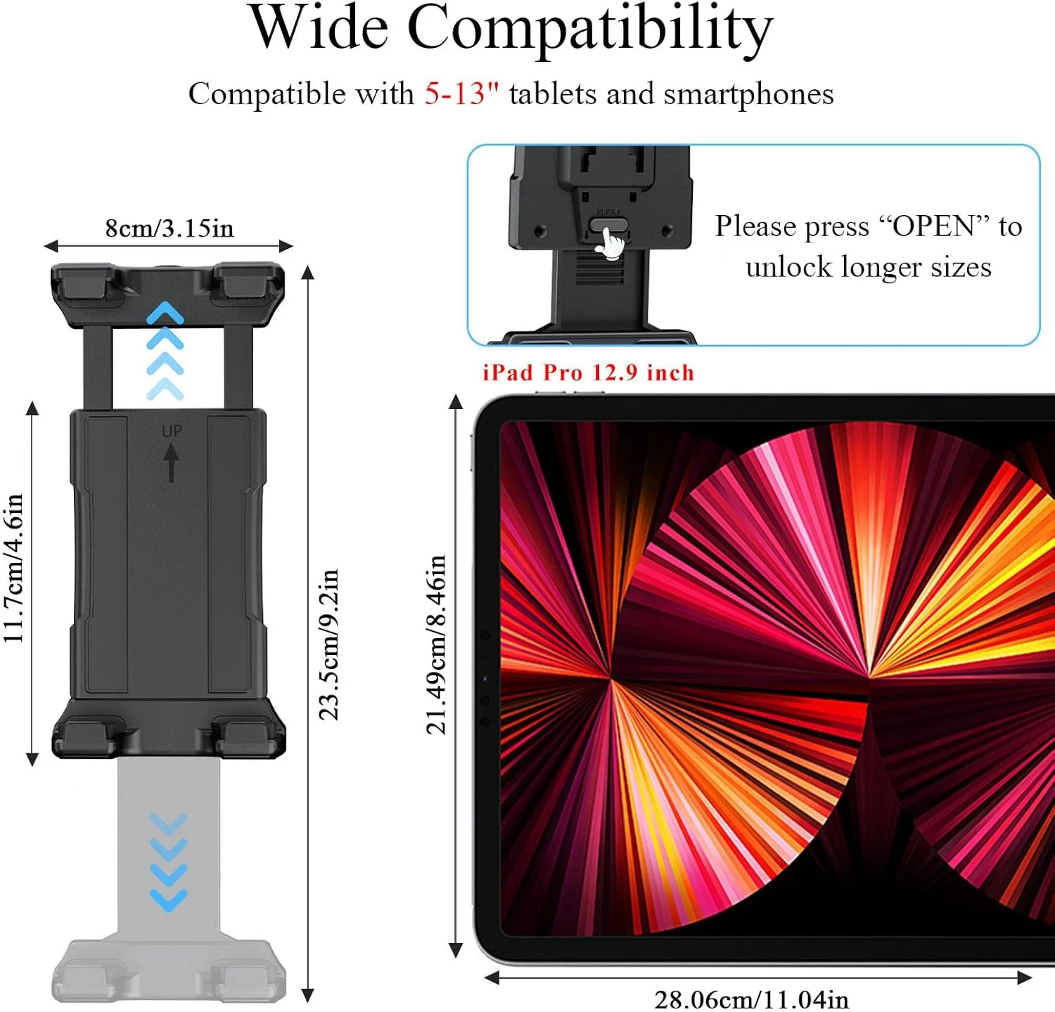 پایه تبلت OHLPRO برای کامیون - پایه متهای سنگین - نگهدارنده تبلت برای داشبورد خودرو، نگهدارنده آیپد برای همه تبلتهای 5 تا 13 اینچی آیپد پرو سامسونگ گلکسی کیندل فایر و میز دیواری خودرو و غیره پایه تبلت OHLPRO برای کامیون - پایه متهای سنگین - نگهدارنده تبلت برای داشبورد خودرو، نگهدارنده آیپد برای همه تبلتهای 5 تا 13 اینچی آیپد پرو سامسونگ گلکسی کیندل فایر و میز دیواری خودرو و غیره