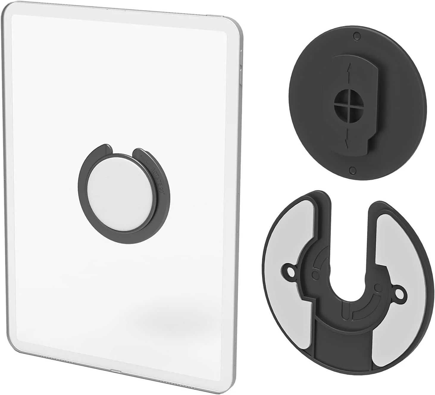 پایه دیواری تبلت جهانی با قابلیت چرخش 90 درجه، مناسب برای آیپد، کیندل، کتابخوان الکترونیکی و غیره (بسته 2 عددی) (مشکی) پایه دیواری تبلت جهانی با قابلیت چرخش 90 درجه، مناسب برای آیپد، کیندل، کتابخوان الکترونیکی و غیره (بسته 2 عددی) (مشکی)